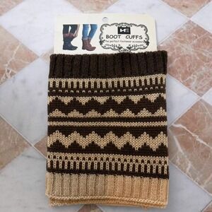 Brown and tan boot cuffs
